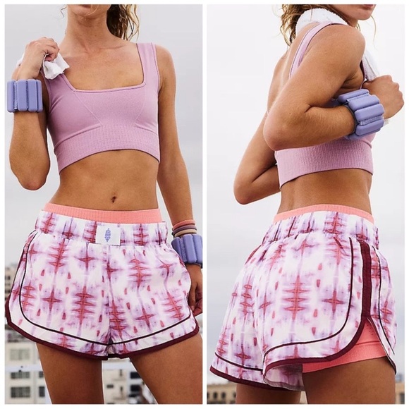 FP Movement Varsity Blues Printed Athletic Shorts Purple Size Medium NWT - Picture 2 of 4